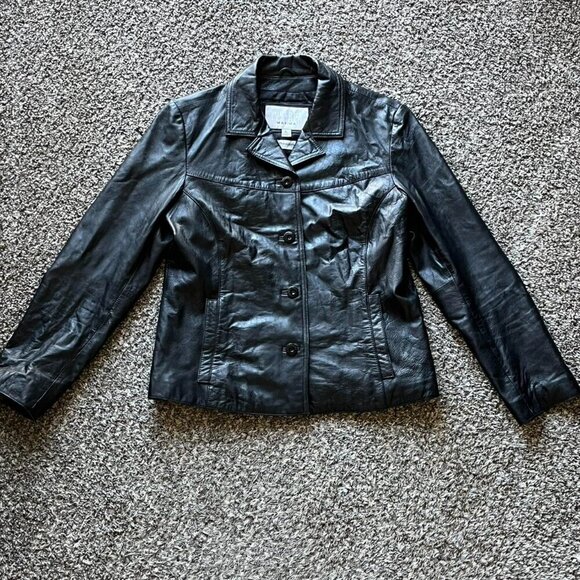 Wilsons Leather Jackets & Blazers - Wilsons Leather Maxima Black 100% Genuine Leather Womens L Biker Moto Durable